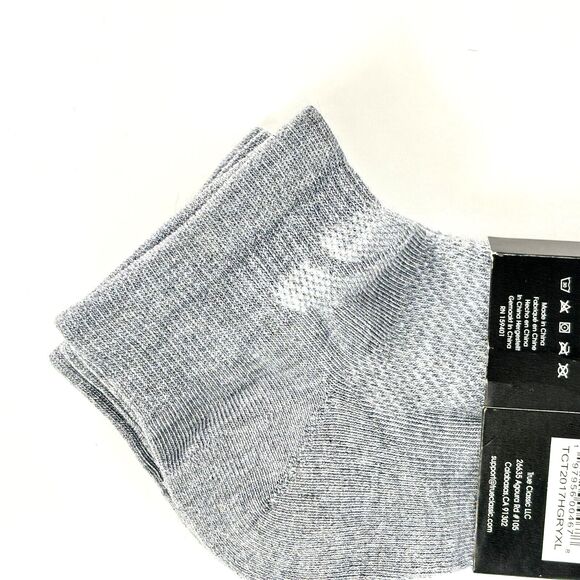 True Classic Men's XL Heather Gray Ankle Seamless Toe Premium Socks 3-Pack NWT - Picture 10 of 11